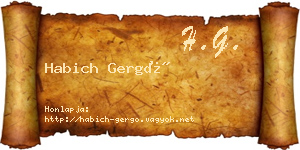 Habich Gergő névjegykártya